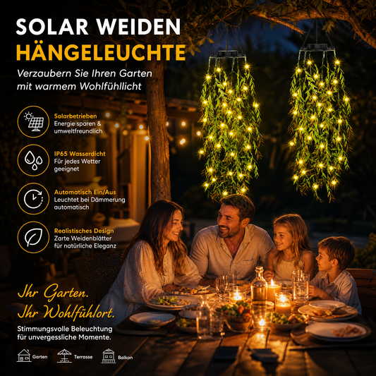 ☀️Solar-Efeu-Lichterkette mit künstlichen Blättern – wasserdicht, 8 Beleuchtungsmodi & flexibel – perfekt für Garten, Balkon & Wanddekoration 🌿💡